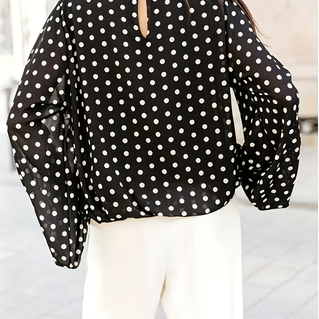 Transparente Bluse mit Polka-Dots