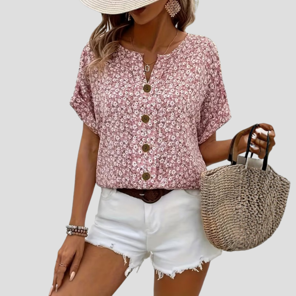 Women Floral Blouse Lightweight Flowy Summer Casual Top