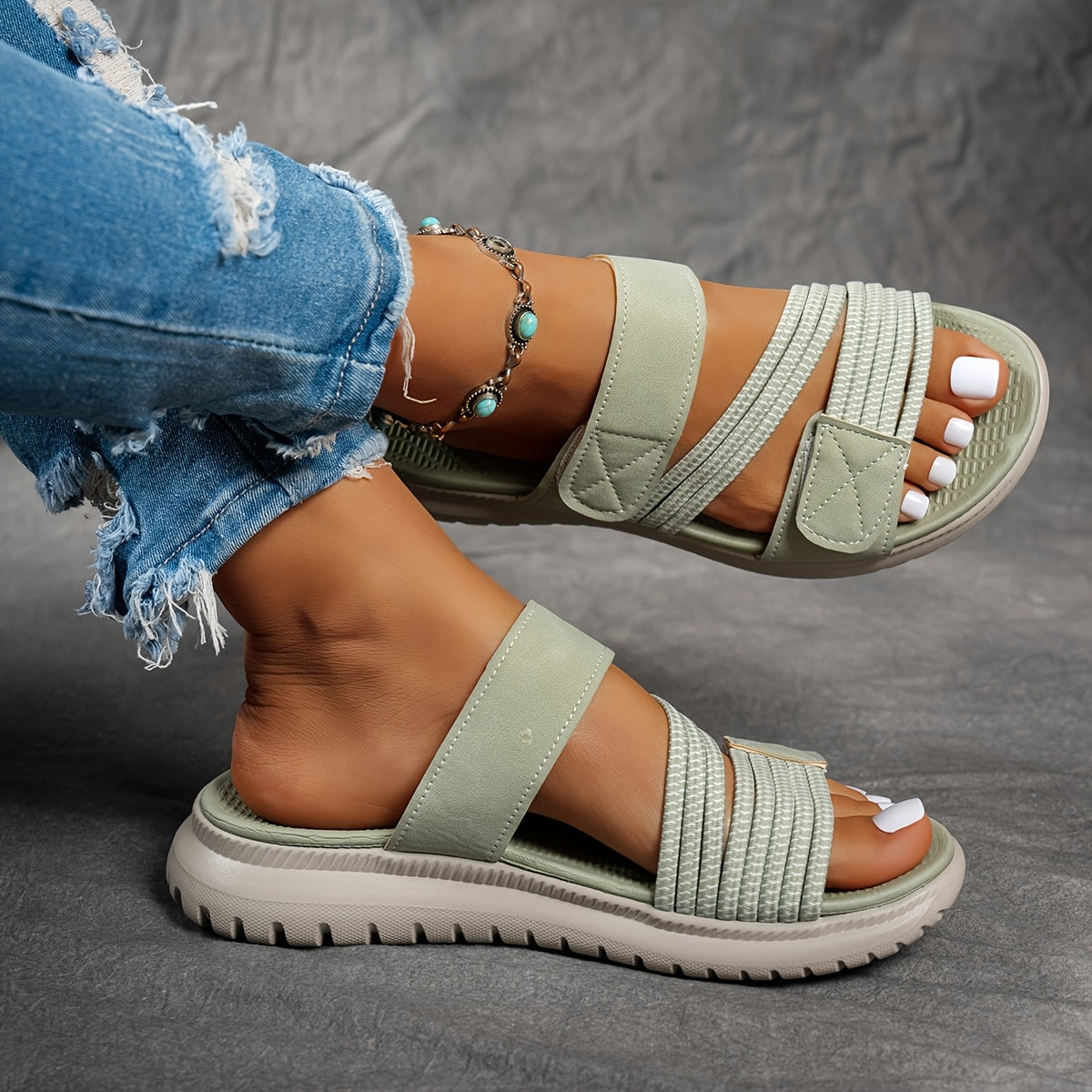 Ledersandalen mit weicher Sohle zum Gehen