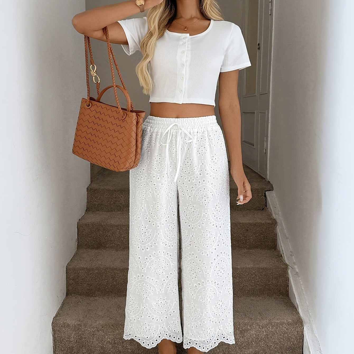 Bohemian Style Cropped Summer Pants