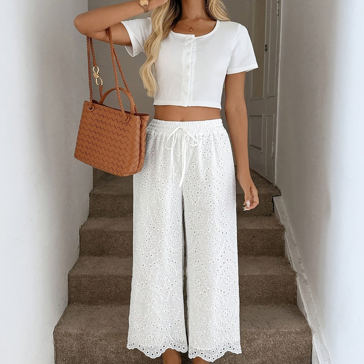 Cropped-Sommerhose im Boho-Stil
