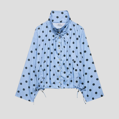 Damenjacke mit Polka-Dots, langärmlig, lässiger kurzer Mantel