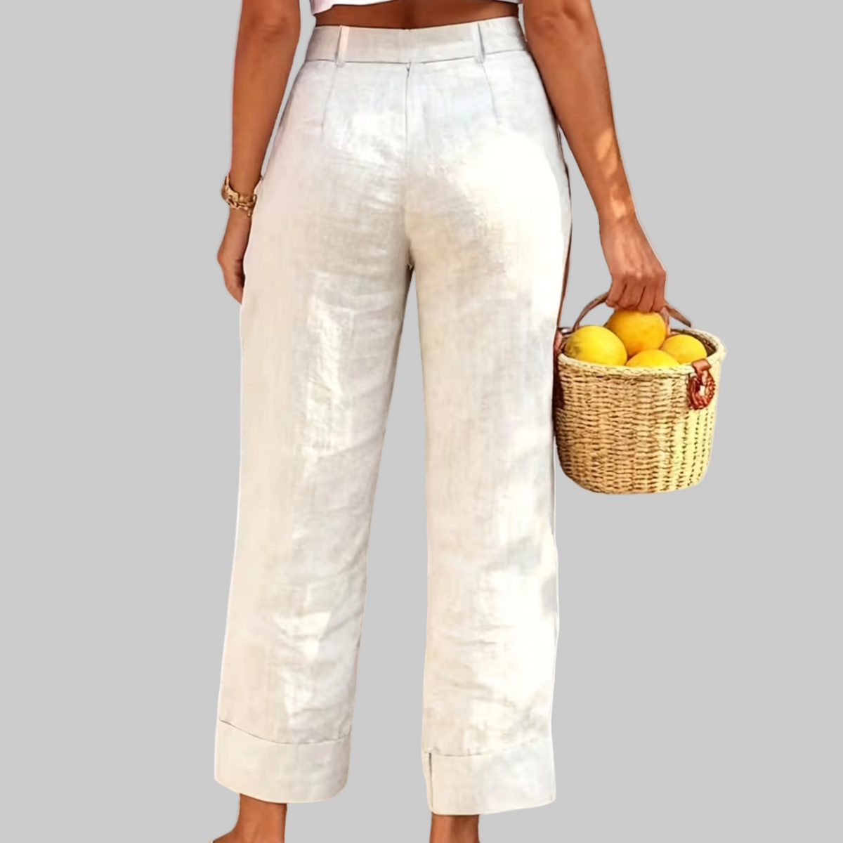 Faltenrock-Leinen-Caprihose