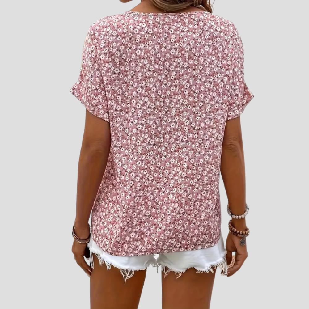 Women Floral Blouse Lightweight Flowy Summer Casual Top