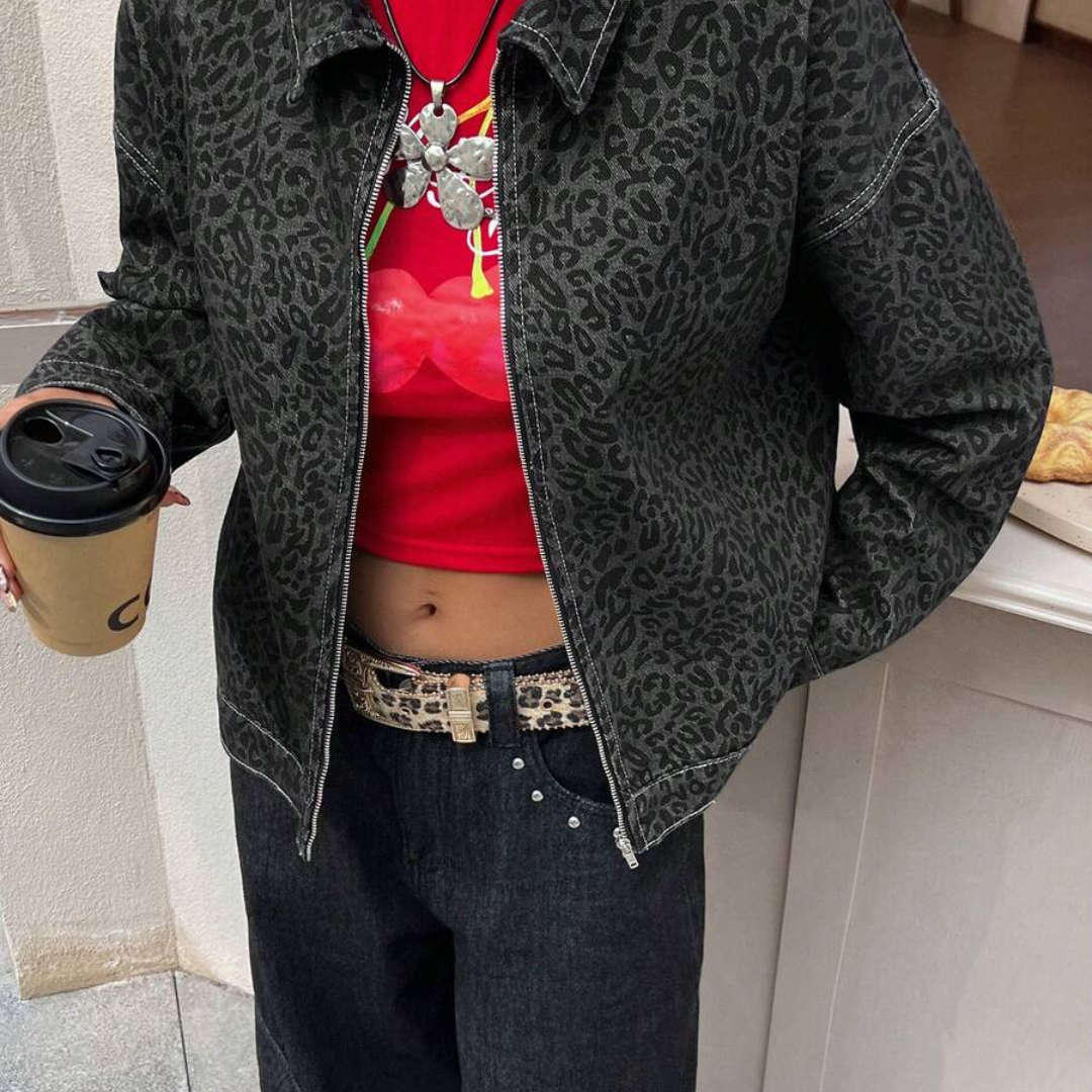 Oversize-Jacke mit Camouflage-Muster