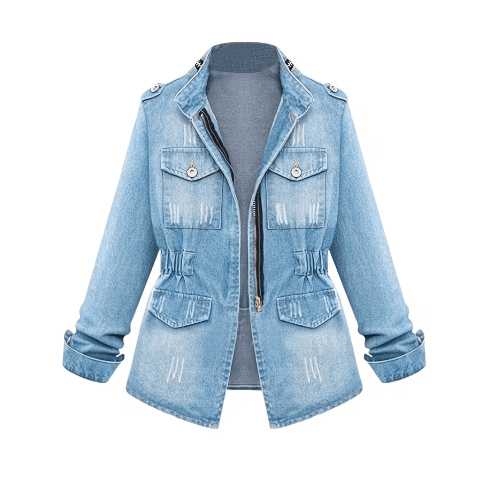 Taillierte Utility-Jeansjacke
