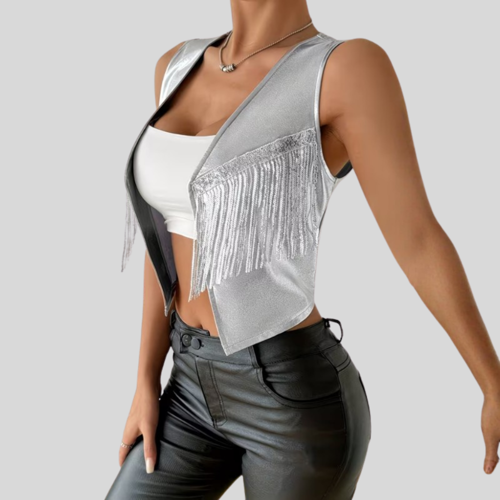 Women's Fringe Sleeveless Party Top