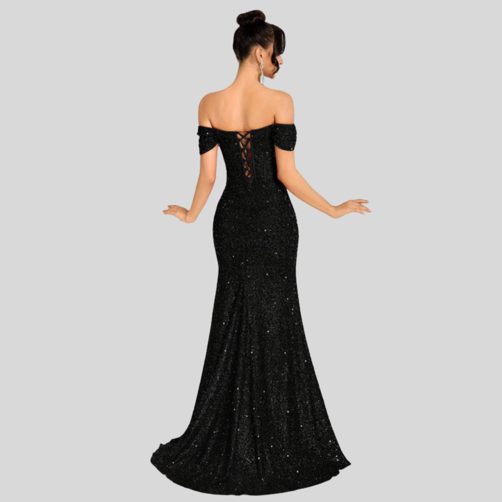 Vestido de Lentejuelas de Un Hombro