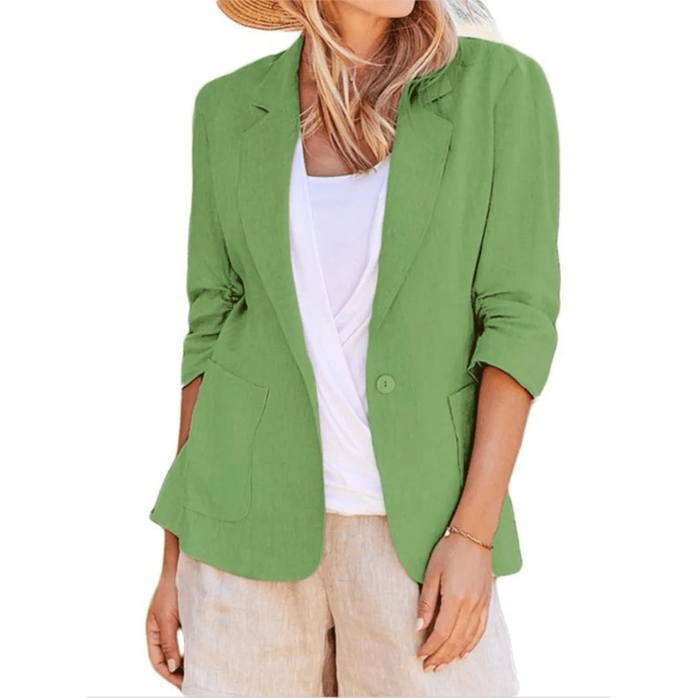Women Loose Single Breasted Jacket With Collar And Pockets