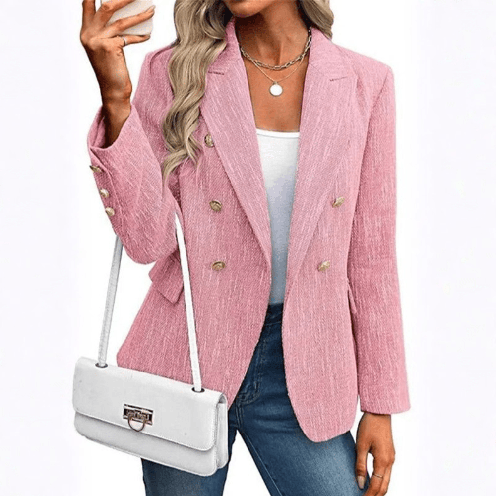 Women Slim Fit Solid Color Office Suit Blazer