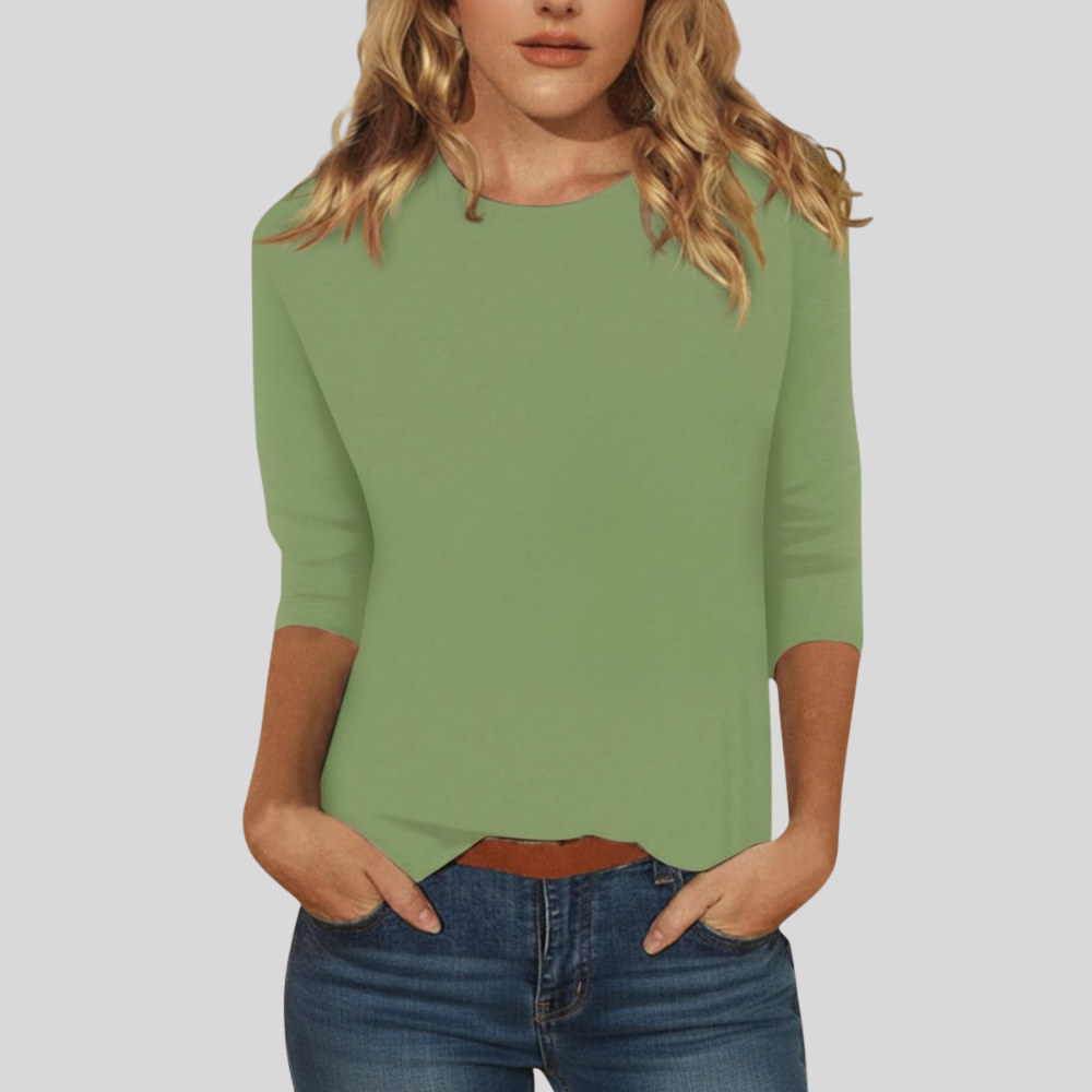 Women Elegant Three Quarter Sleeve Going Out Top Smart Casual Blouse