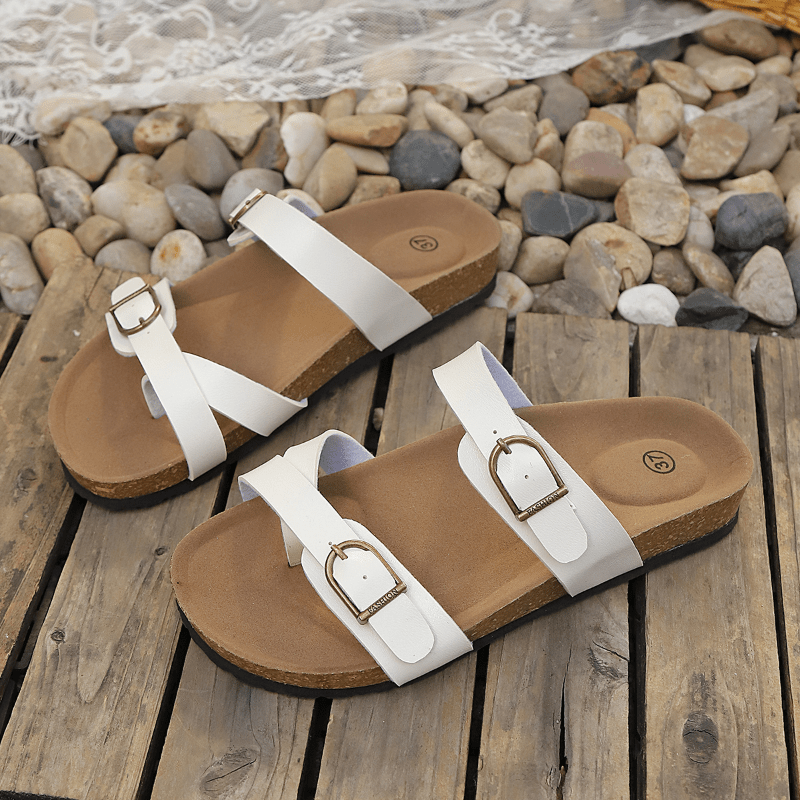 Freizeit-Ledersandalen mit einem Riemen