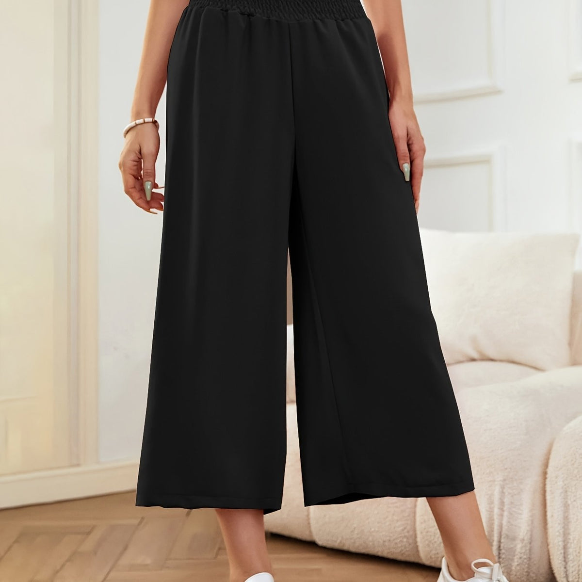 Elegante Cropped-Sommerhose mit weitem Bein