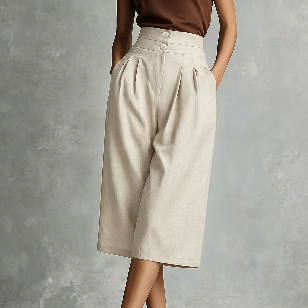 Hoch taillierte Cropped-Sommerhose