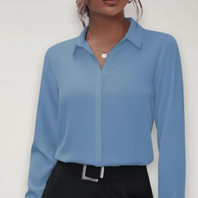 Tailored Button-Up Blouse