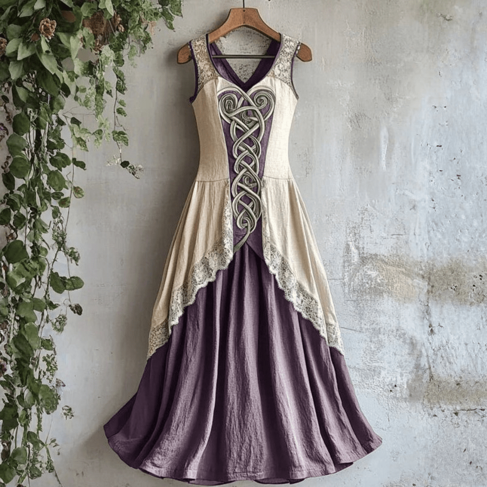 Vintage Sleeveless Maxi Dress with Elegant Detail
