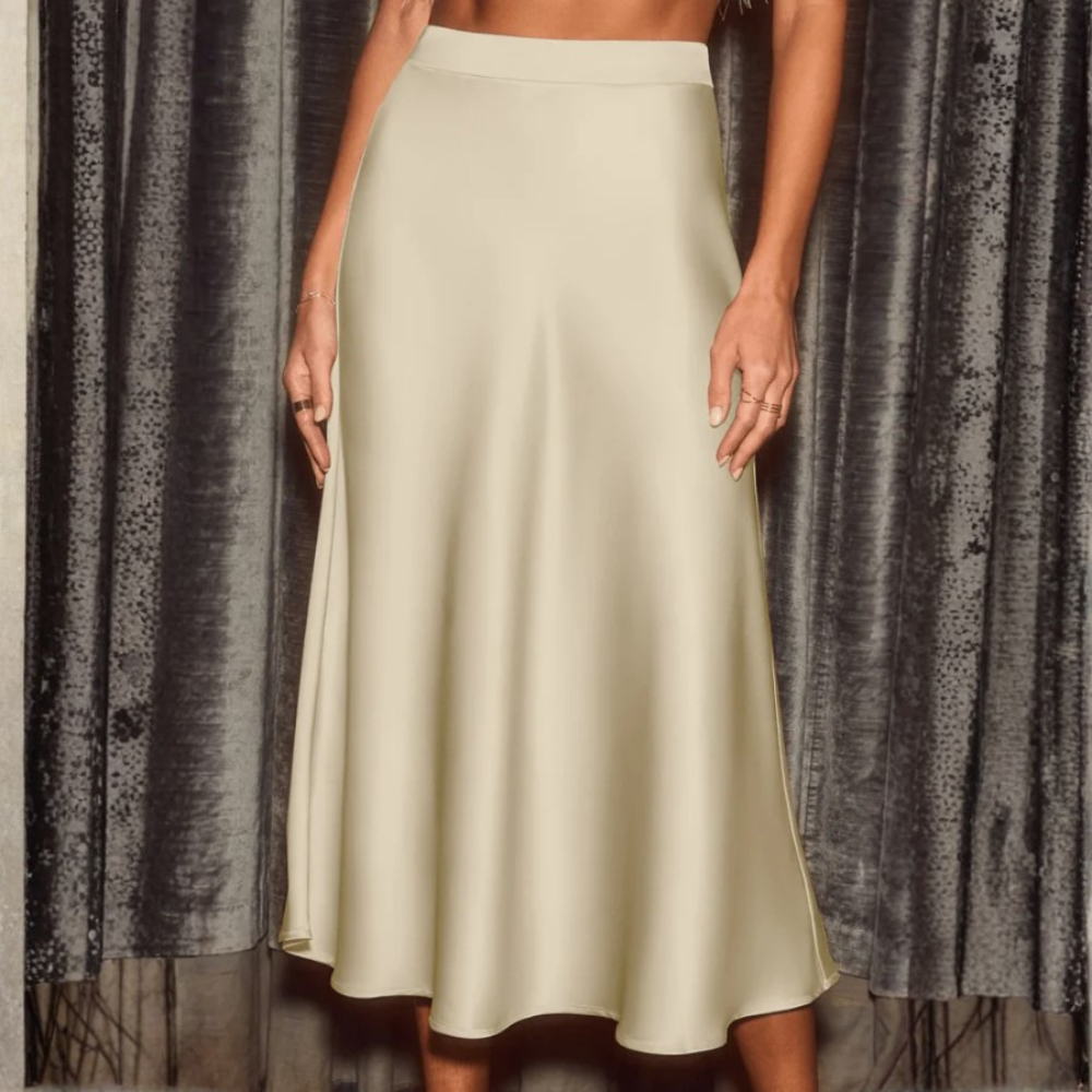 Elegant High Waist A Line Skirt