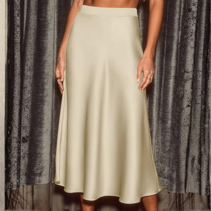 Elegant High Waist A Line Skirt