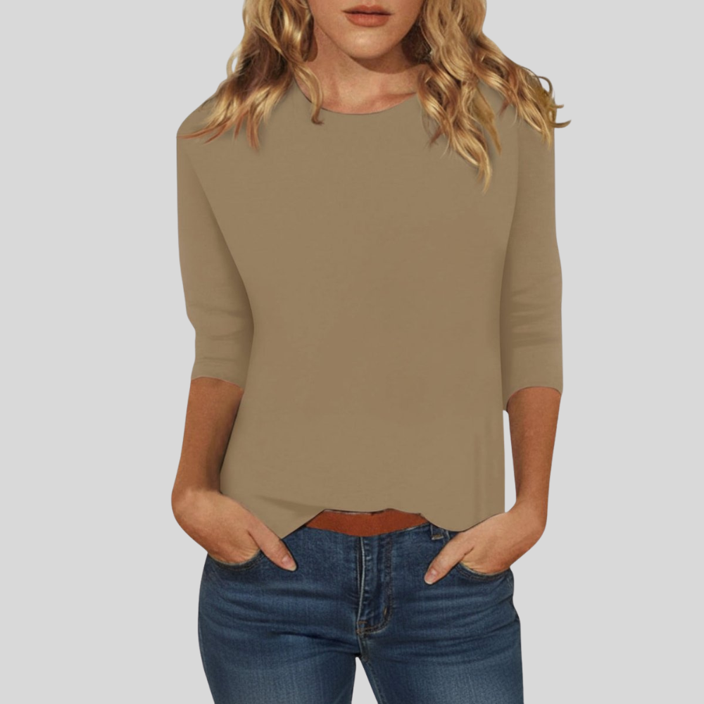 Women Elegant Three Quarter Sleeve Going Out Top Smart Casual Blouse