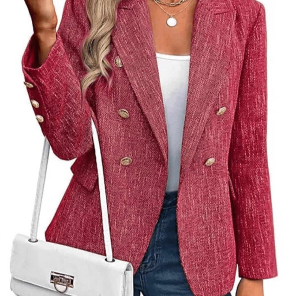 Women Slim Fit Solid Color Office Suit Blazer