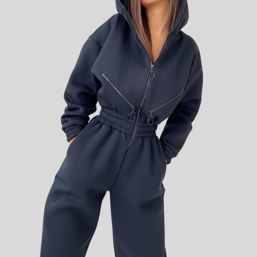 Women Long Sleeve Jumpsuit Lined Casual One Piece Outfit