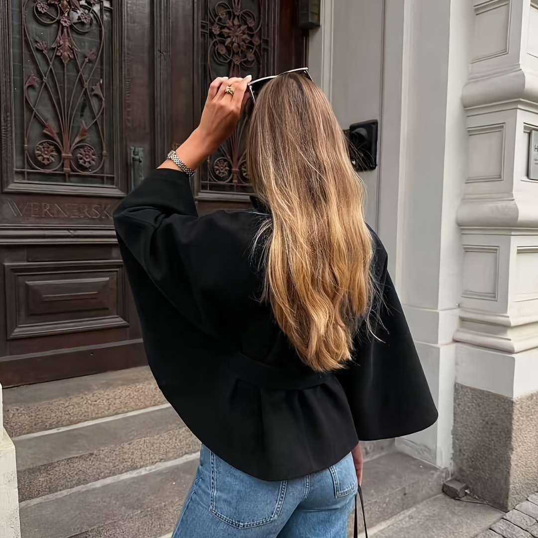 Jacke im Cape-Stil mit Gürtel
