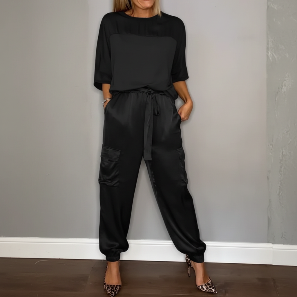 Luxury Women’s Relaxed Chic Two-Piece Set for Effortless Sophisticated Style