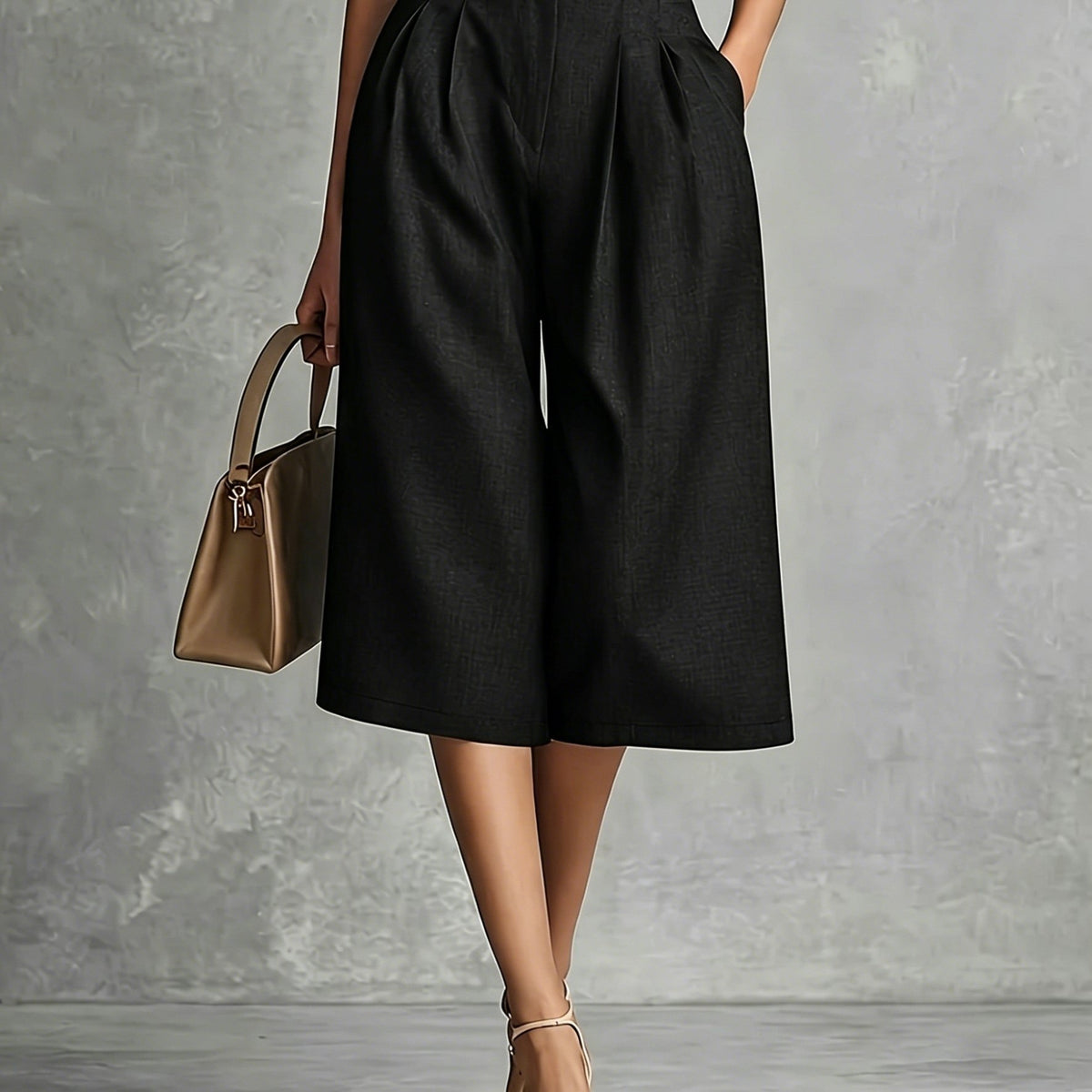 Hoch taillierte Cropped-Sommerhose