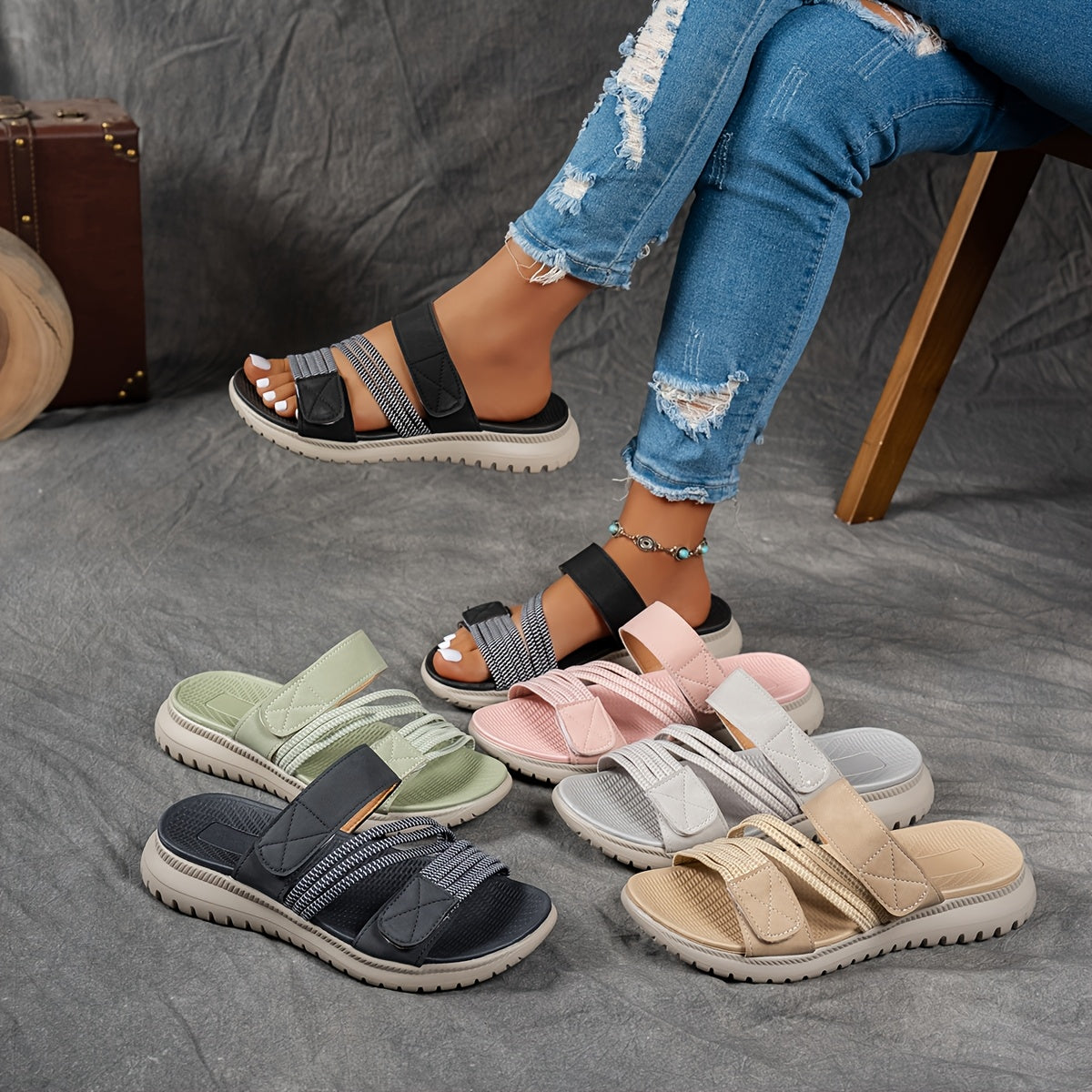 Ledersandalen mit weicher Sohle zum Gehen
