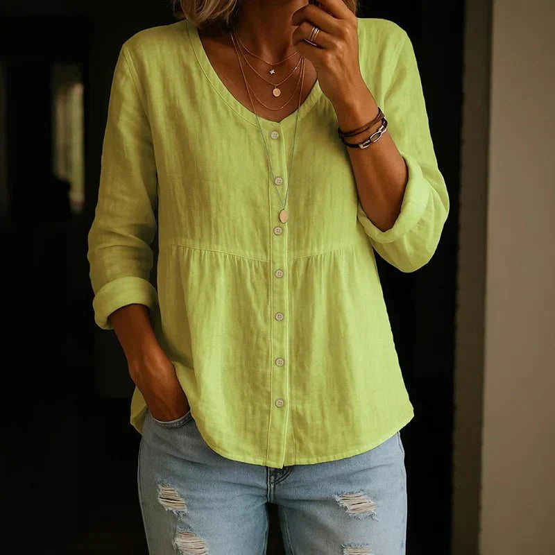 Women's Long Sleeve V Neck Casual Top
