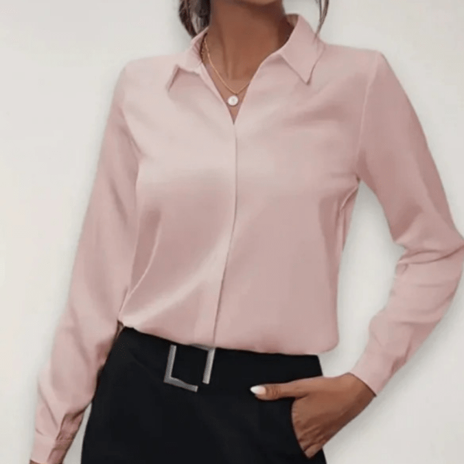 Tailored Button-Up Blouse