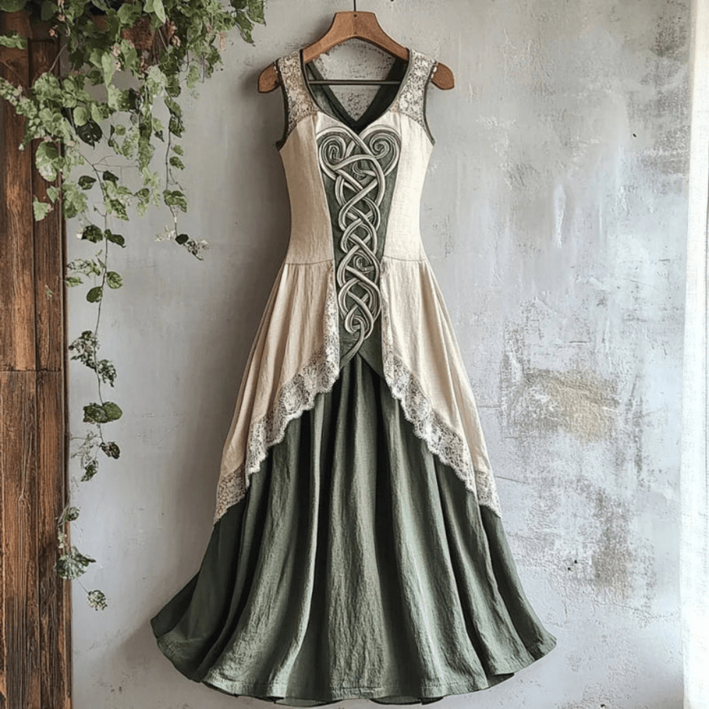 Vintage Sleeveless Maxi Dress with Elegant Detail