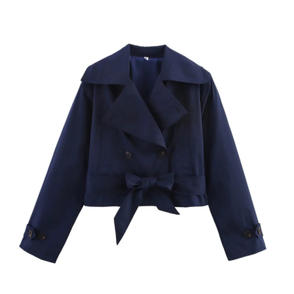 Cropped Belted Trench Jacket