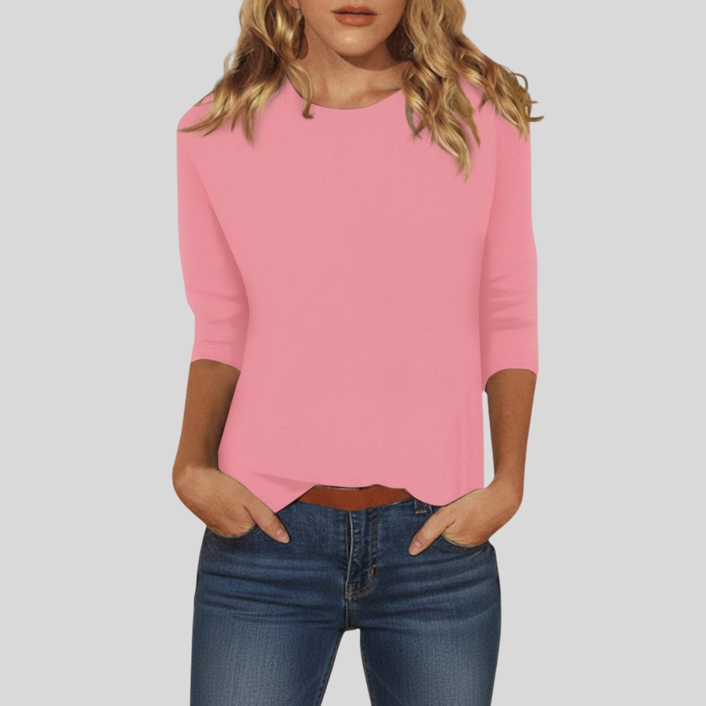 Women Elegant Three Quarter Sleeve Going Out Top Smart Casual Blouse