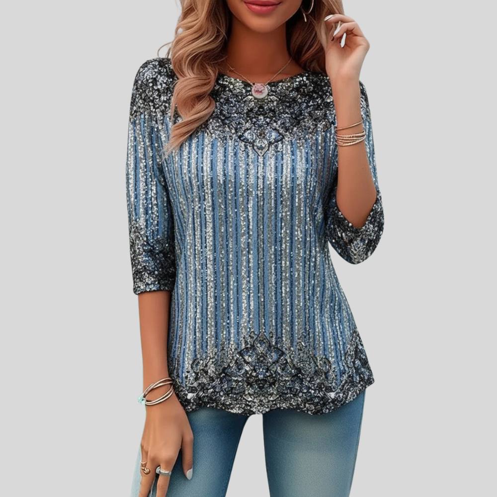 Women's Loose Fit Three Quarter Sleeve Party Blouse