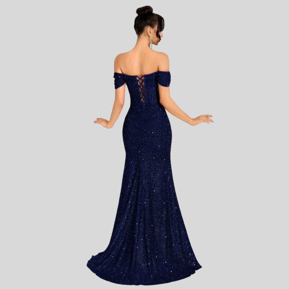 Vestido de Lentejuelas de Un Hombro