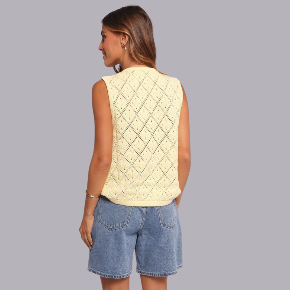 Damen Leichtes Strick-Sommer-Casual-Alltagsoberteil