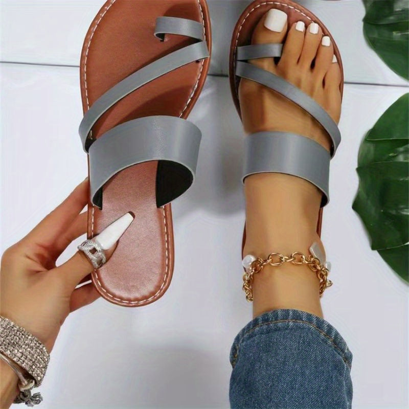 Elegante Ledersandalen mit offenem Zehenbereich