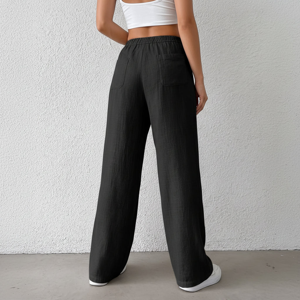 Locker sitzende lässige weite Leinenhose