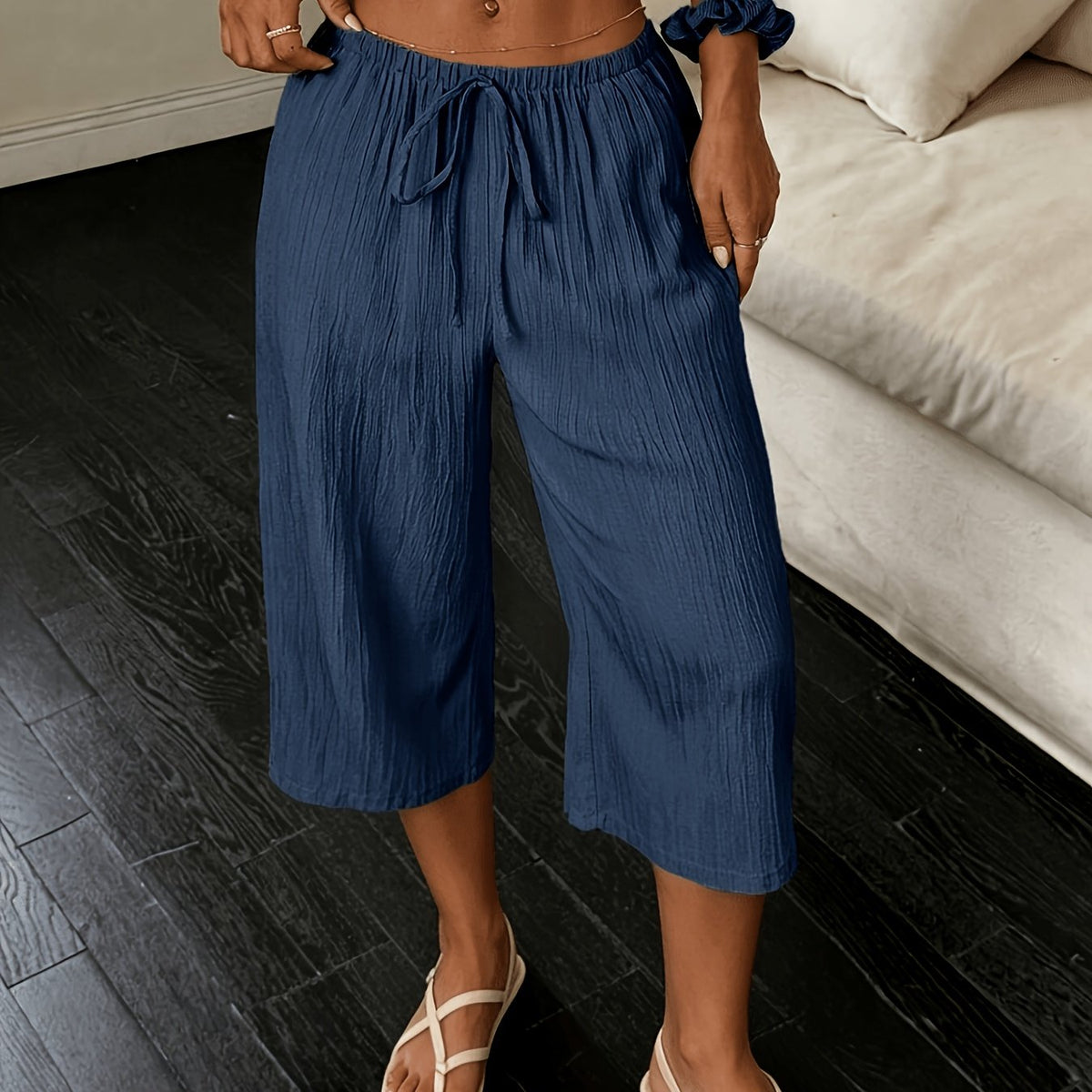 Weit geschnittene Cropped-Sommerhose