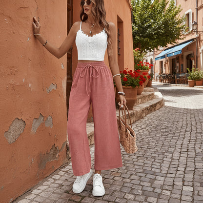 Leichte bedruckte Cropped-Hose