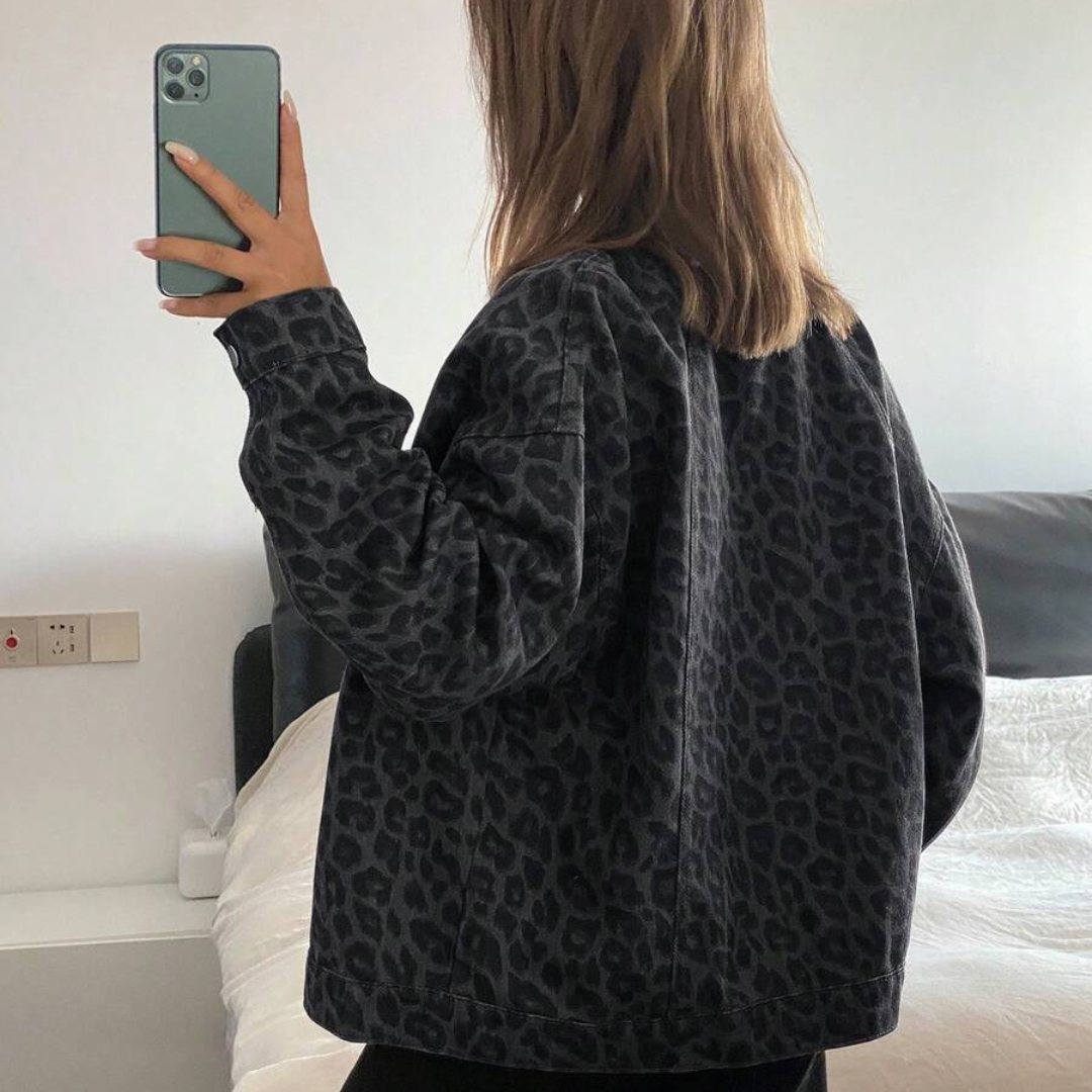 Camo Print Oversized Jacket