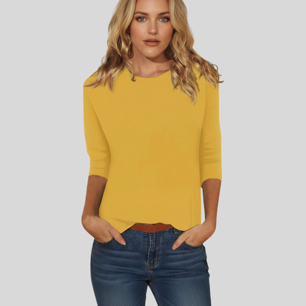 Women Elegant Three Quarter Sleeve Going Out Top Smart Casual Blouse
