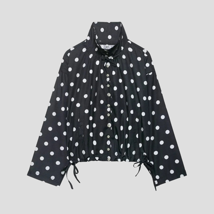 Damenjacke mit Polka-Dots, langärmlig, lässiger kurzer Mantel