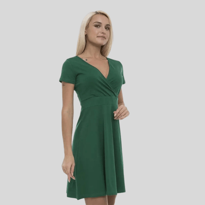 Abito mini aderente senza maniche con scollo a V da donna