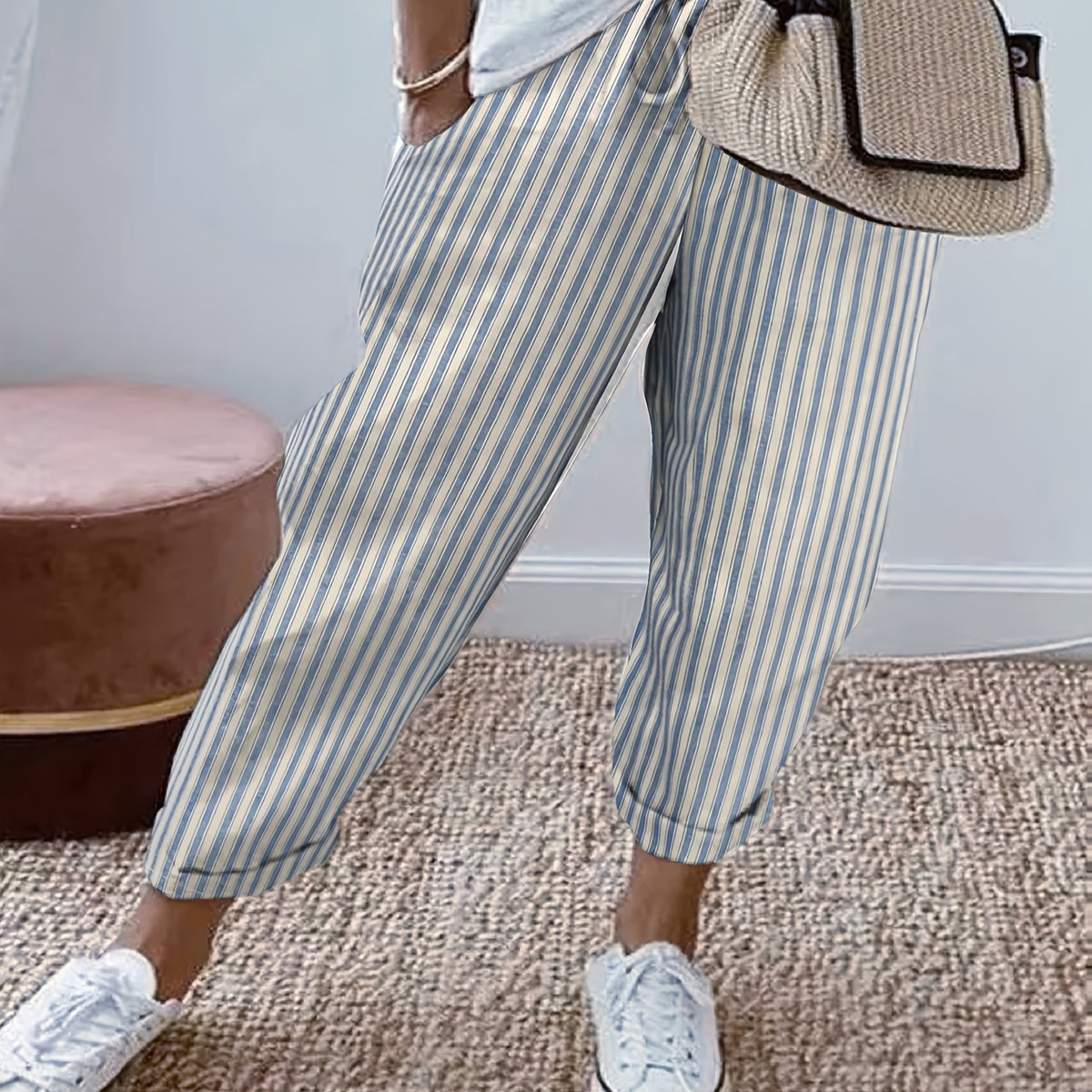 Gestreifte Cropped-Sommerhose