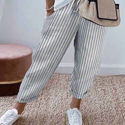 Striped Cropped Summer Pants
