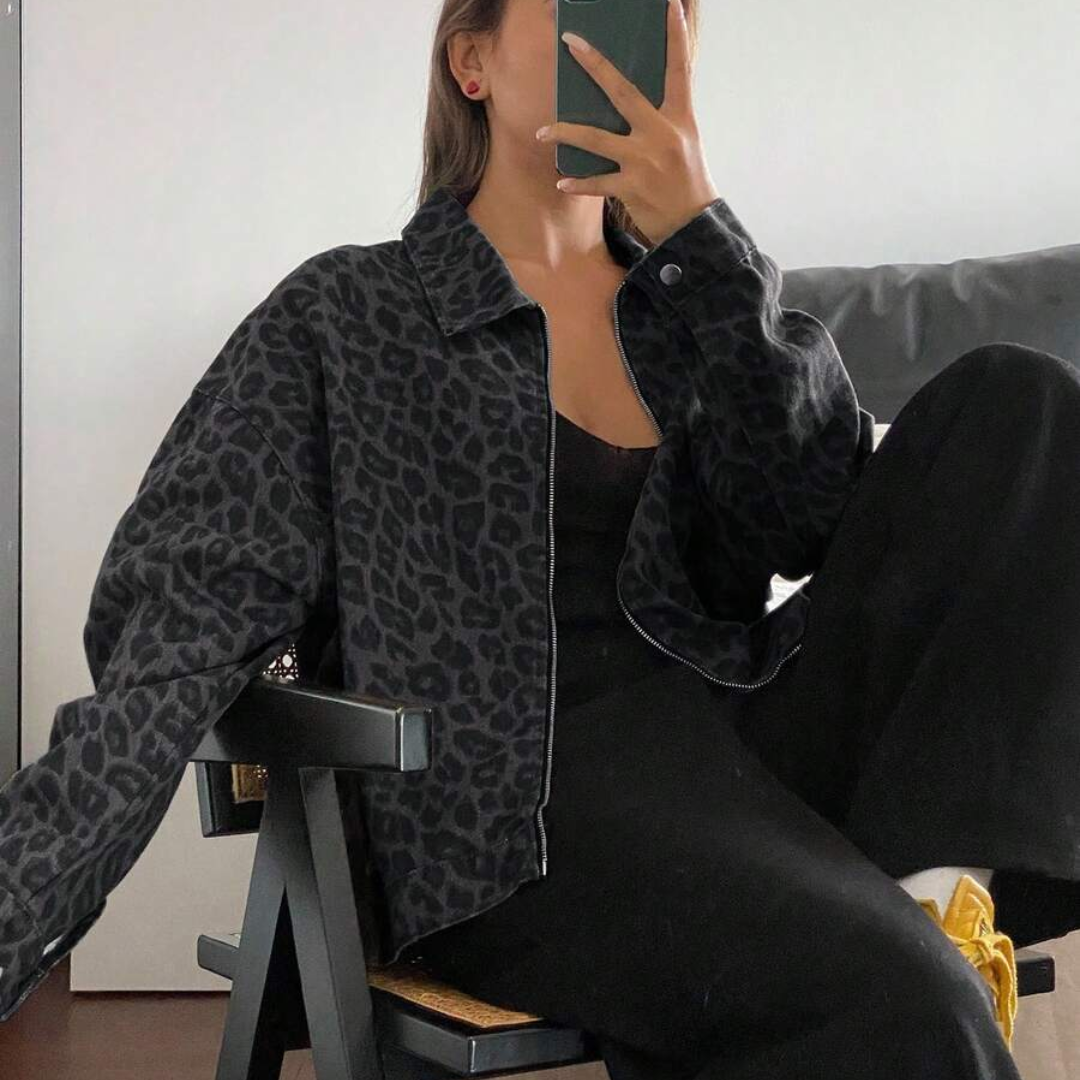 Oversize-Jacke mit Camouflage-Muster