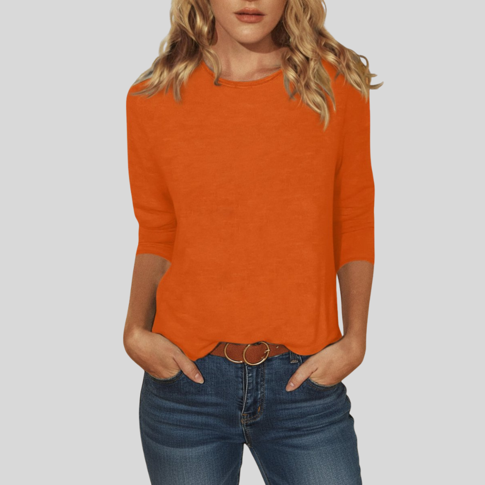 Women Elegant Three Quarter Sleeve Going Out Top Smart Casual Blouse