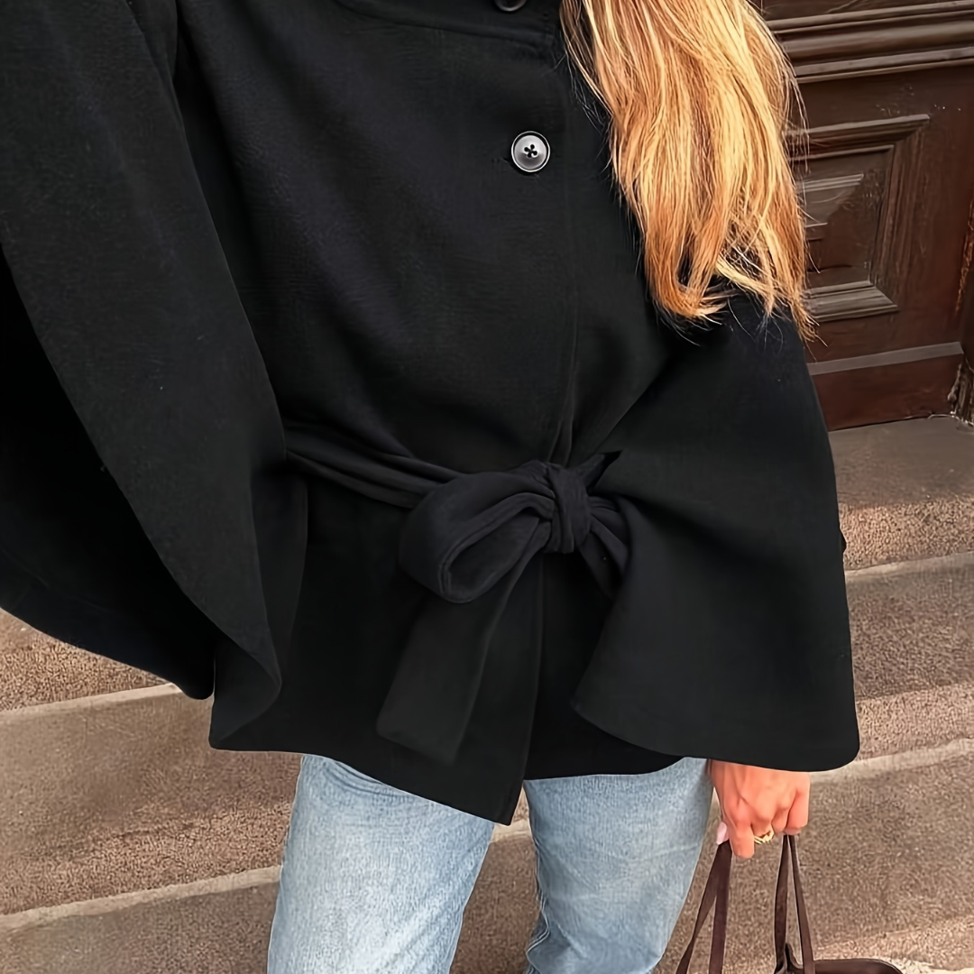 Jacke im Cape-Stil mit Gürtel